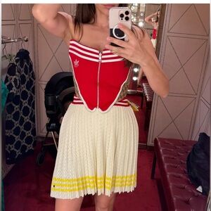 GUCCI Cream Skirt with Red and Yellow Stripes